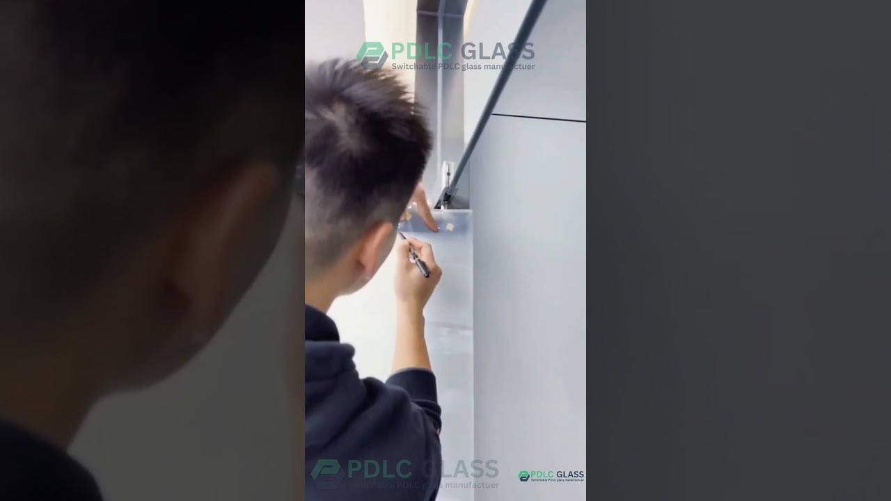 Cut smart film onsite with scissors #smartpdlcfilm