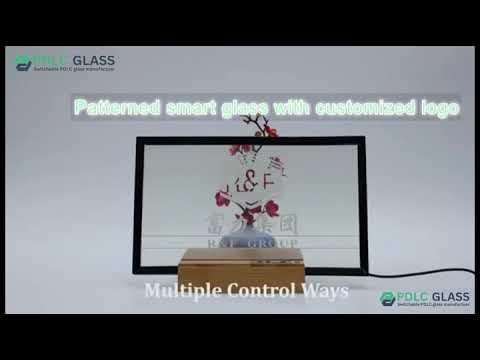 Patterned smart glass with customized logo