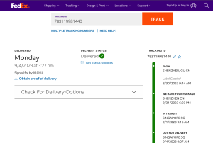 20230904 FedEx в Сингапур
