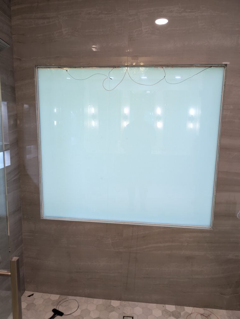 adhesive pdlc stick on glass(power off)